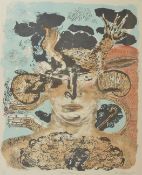 Wendy McMurdo (20th century) Devil Man, an abstract colour print portrait of a man, signed, titled