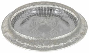 A René Lalique clear frosted glass circular shallow bowl Marguerite pattern 1930s, stencil mark