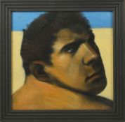 Ray Richardson (born 1964) British Number One for Art, acrylic portrait of a man, signed and