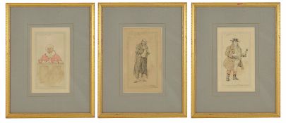 Joseph Clayton Clarke 'Kyd' (1857 - 1937) British three framed illustrations of characters from