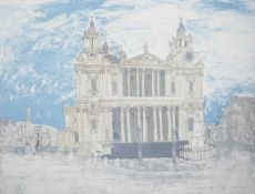 Colin Spencer St. Paul's Cathedral, lithograph, c. 1967, framed and glazed. 51 x 67 cm. Condition: