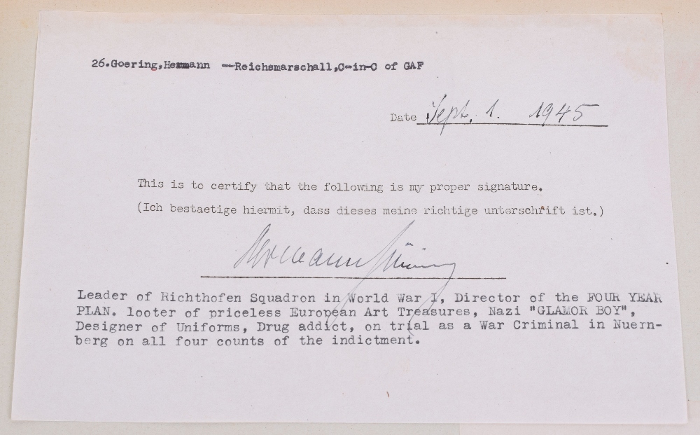 Historically Important Archive of Signatures and Photographs of Nuremberg War Trials Interest, - Image 3 of 24