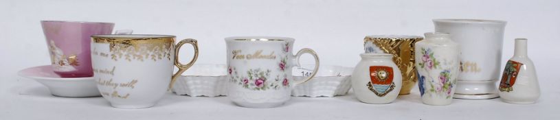 A collection of crested wares - souvenir wares etc to include a Shelley - Units of the British Navy