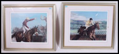 Two limited edition Royal Doulton framed and glazed (perspex) horse racing prints: Arkle Cheltenham
