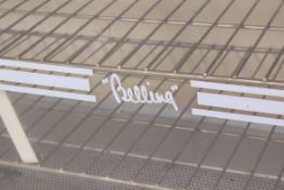 A vintage 1970s's Belling enamel Industrial pie warmer cabinet having white exterior with notation