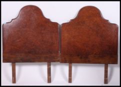 A pair of 1940's burr walnut Queen Anne revival headboards for single beds ( see illustrations )