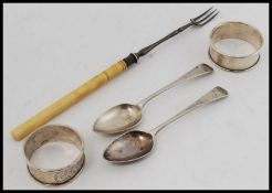 2 silver hallmarked teaspoons by William Eley & William Fearn, London 1818.