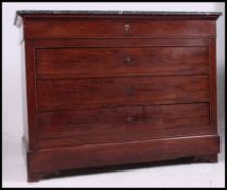 A 19th century French flame mahogany commode chest of drawers.
