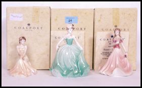 Three Coalport figurines to include Loves Dream ,
