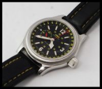 An Oris Automatic Big Crown black faced wristwatch.