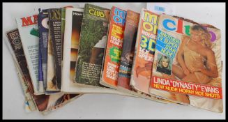 A collection of mostly 1970's (and other) pornographic / erotic magazines to include Men Only, Club,