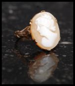 An early 20th century 9ct gold cameo ring.