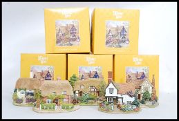 LILLIPUT LANE: A collection of 5x yellow boxed Lilliput Lane cottages,