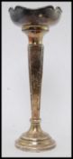 A silver hallmarked flower vase with scalloped bowl Hallmarked for Sanders & Mackenzie -Ernest