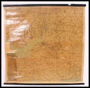 An excellent  mid 20th century school - industrial canvas wall map of large proportions of the