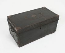 A 19th century Georgian leather bound trunk - chest.