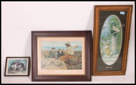 A collection of 3x framed and glazed prints - portraits,