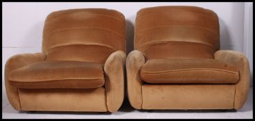 A stunning pair of 1970's Ligne Roset style armchairs.