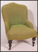 A Victorian mahogany upholstered ladies nursing chair.