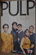 An original 1980's Pulp band music record shop advertising display poster.