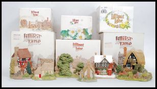 LILLIPUT LANE: A collection of 6x  boxed Lilliput Lane ceramic cottages - Rustic Root House,