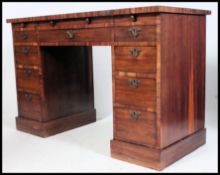 A 19th century excellent quality rosewood twin pedestal writing desk.
