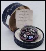 A Whitefriars Limited Edition Millefiori paperweight issued for the silver jubilee of her majesty