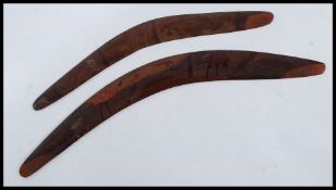 Two mid 20th century Australian Aboriginal Boomerangs,