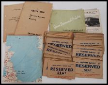 A collection of unused British Rail Southern Region Reserved Seat tickets / cards along with staff