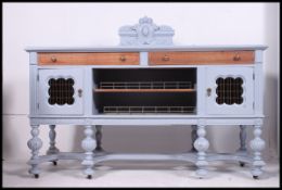 A Victorian upcycled mahogany painted shabby chic sideboard dresser.