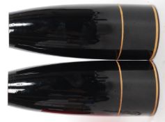 A pair of Bohemian Egyptian revival spill vases.