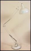 A LARGE oversized vintage style contemporary white anglepoise light lamp,