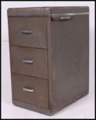 A 1940's believed war time issue metal Industrial filing cabinet.