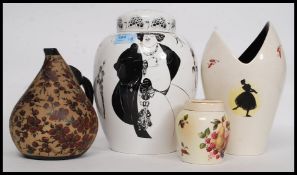 A collection of ceramics to include a 1950's Wade Ballet vase,