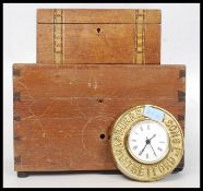 A Victorian mahogany tunbridge inlaid box together with a brass Chas Burrell & Sons Ltd Thetford