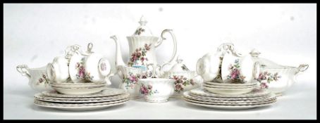 A Royal Albert ' Moss Rose ' chintz pattern Staffordshire china tea service.