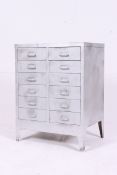 An upcycled retro mid century twin section double Industrial filing cabinet.