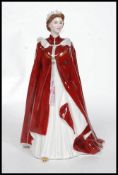 A Royal Worcester ' Queens 80th Birthday ' celebratory china figurine. No damage.