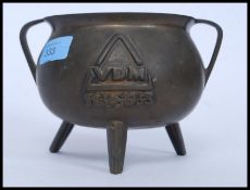 A good mid century heavy bronze cauldron bowl,