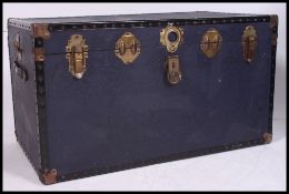 A vintage 20th century steamer trunk - suitcase chest.