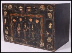 A fabulous Chinese painted pine marriage chest / blanket box.