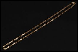 A 9ct gold Italian curb linked ladies necklace being stamped to the clasp. Total weight 7.