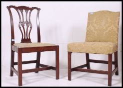 Two 19th century Georgian dining chairs.