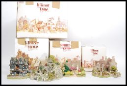 LILLIPUT LANE: A collection of 4x boxed Lilliput Lane cottages; Stocklebeck Mill, The Priests House,