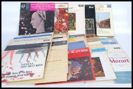 A collection of Classical vinyl long play records containing various artists and composers