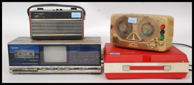 A collection of radio's to include a retro Queststar TV and radio.