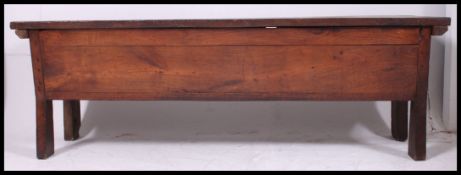 A stunning 19th century large French country oak coffer ( blanket box chest ) .