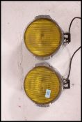 A pair of retro chrome and yellow glass 1980's spot lights - ideal for conversion to tripod lights