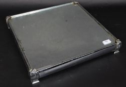 A good Edwardian / mid-century mirrored top silver plated wedding cake stand,