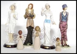 A collection of ceramic  - resin figurines to include Regal and Willow Tree ( see illustrations )